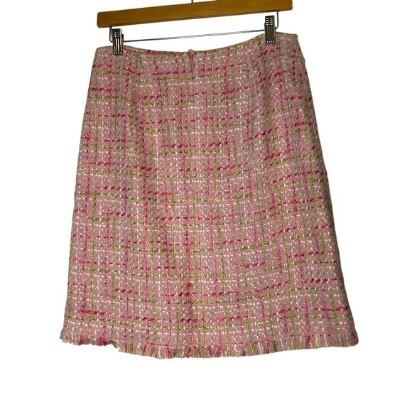 Caslon Tweed Skirt w/ Fringe 8P runs smaller Silk blend Twee Preppy Legally Blon - Picture 3 of 7